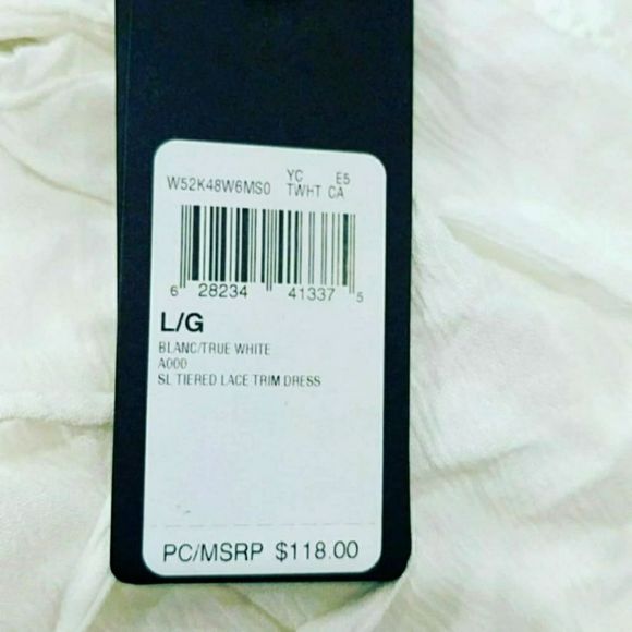 NWT GUESS White Crochet Embroidery White Dress - Picture 6 of 12